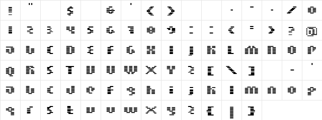 BN Moog Boy Regular  glyph index