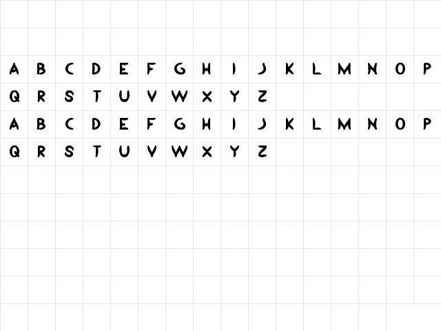 yesterday Regular  glyph index