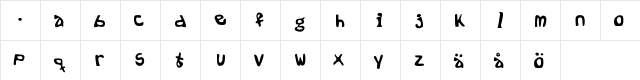 New Regular  glyph index