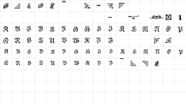 AeternaCapsSSi Regular  glyph index