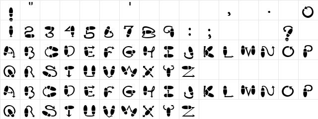 Step In Regular  glyph index