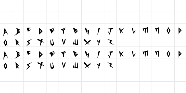 HEAVYCRIST Medium  glyph index