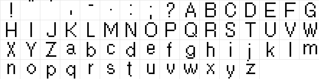 Hellovetica Regular  glyph index