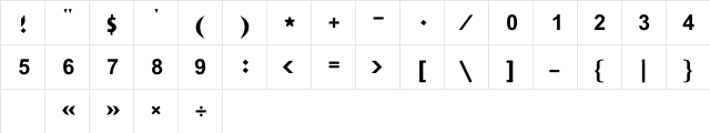 GE MB Farah Bold Bold  glyph index