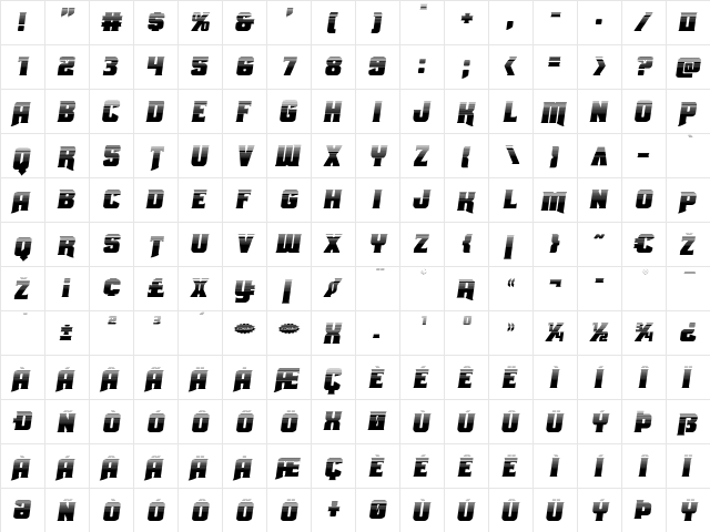 Union Gray Halftone Semi-Italic Semi-Italic  glyph index