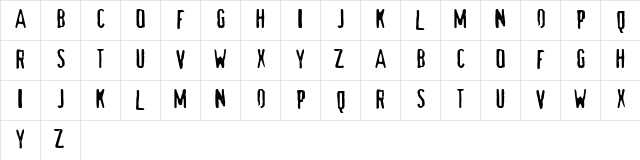 maldita Regular  glyph index