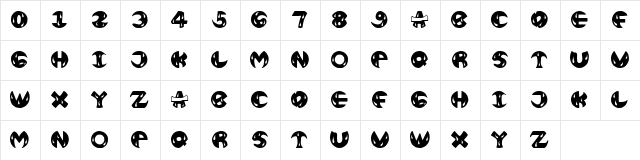 MONTECARLO Regular  glyph index