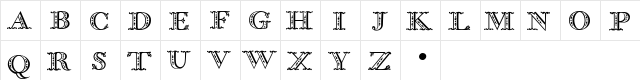 Bodoni Classic Shadow Initials Regular  glyph index