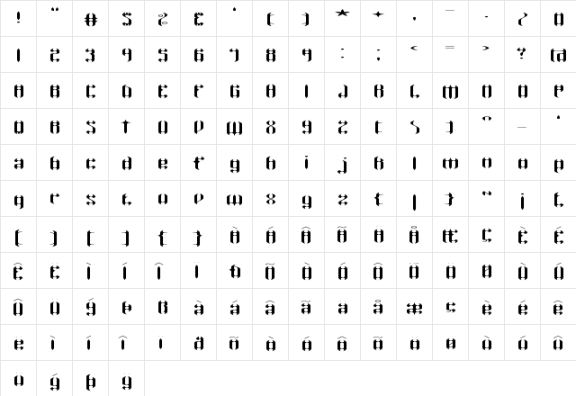 Wyvern Wyde BRK Normal  glyph index