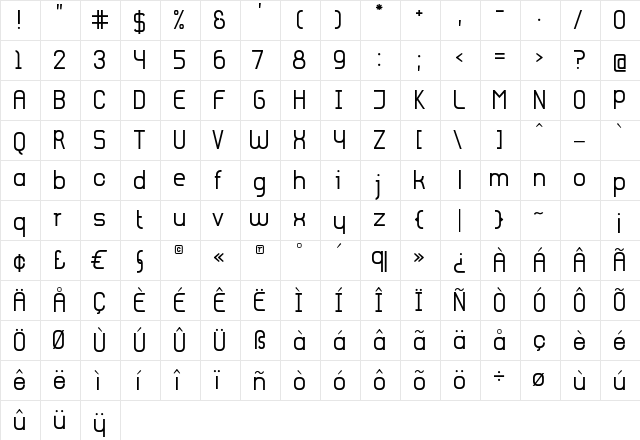 Eiko-Regular Regular  glyph index