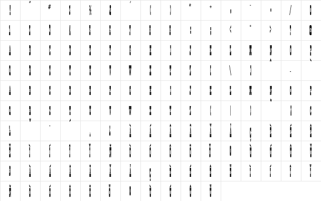 AIWood FrenchCondensed  glyph index