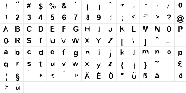Brial pointed  glyph index