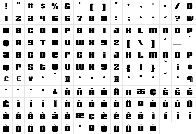 HOUSE3009 Spaceage-Black-Alpha  glyph index