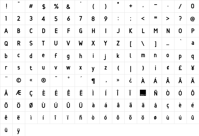 Min Three  glyph index