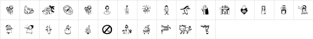 DelXMas Regular  glyph index