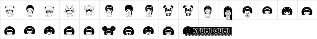 Mayumi Gumi Regular  glyph index