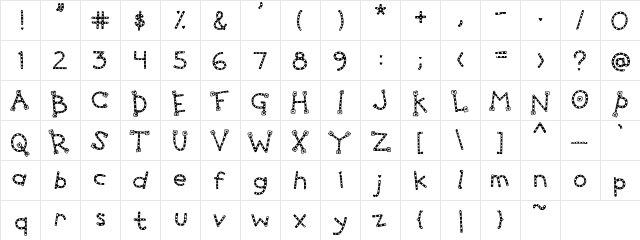 PC Check Regular  glyph index
