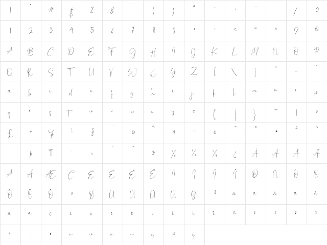 BagusStanlley Stanlley  glyph index