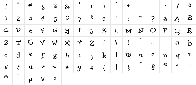 DoloresC Bold  glyph index