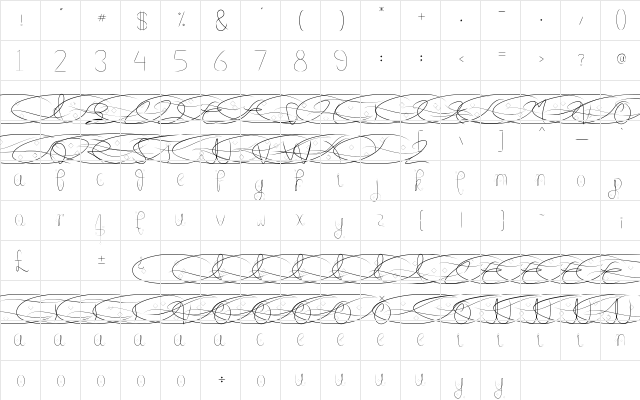 Maharessa Regular  glyph index