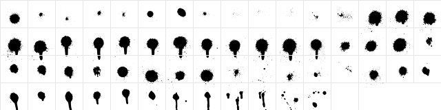 Drips Splatters Regular  glyph index