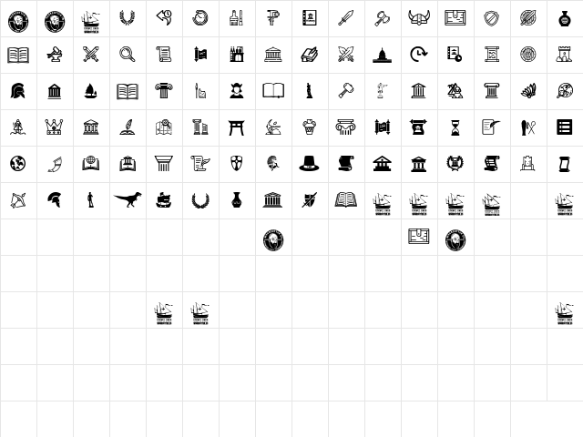 History Icons Regular  glyph index