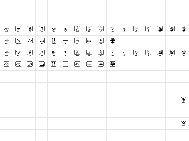 ICONO BMX Regular  glyph index