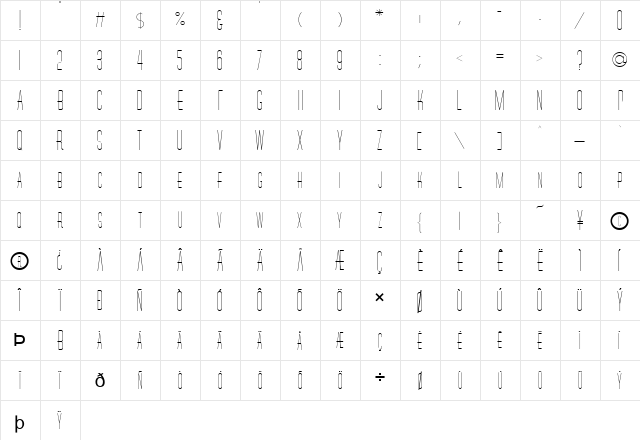 FZ BASIC 27 Normal  glyph index