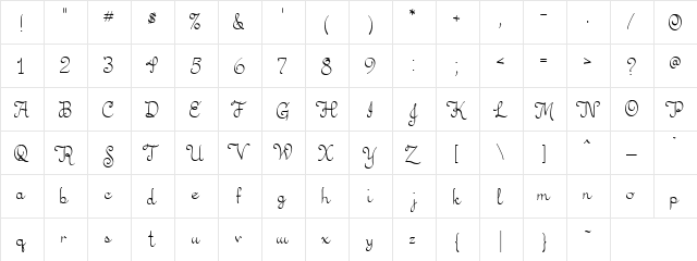 CK General Store Regular  glyph index