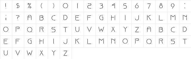 Fine stencil fine  glyph index