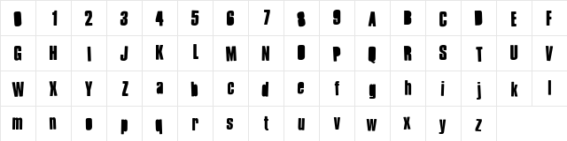 RubOn Bold  glyph index