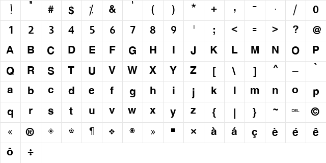 Hacen Vanilla Regular  glyph index
