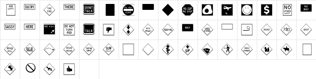 InterstatePi Four  glyph index