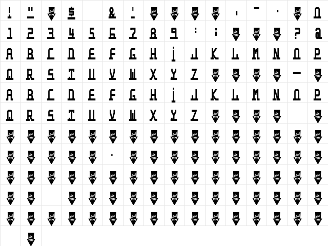 Lonely Planet Boy Regular  glyph index