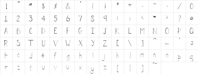 PC Thick and Thin Regular  glyph index