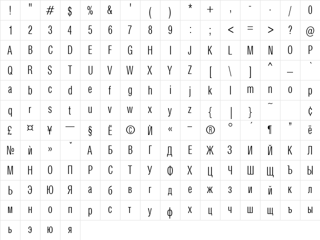 HebarDoubleCond Normal  glyph index