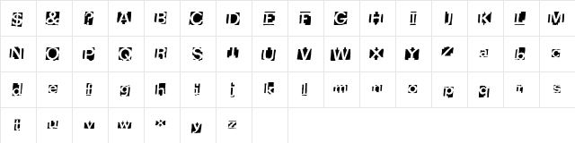 HeavyLoading Regular  glyph index