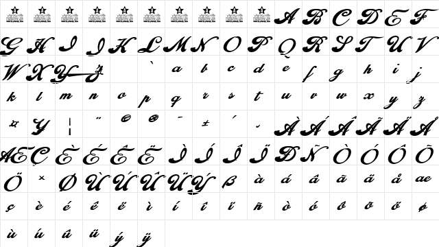 Euphoria Personal Use Regular  glyph index
