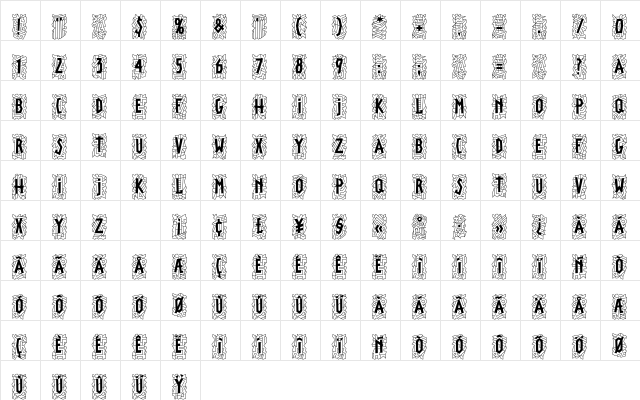 LTPaintIt Bold  glyph index