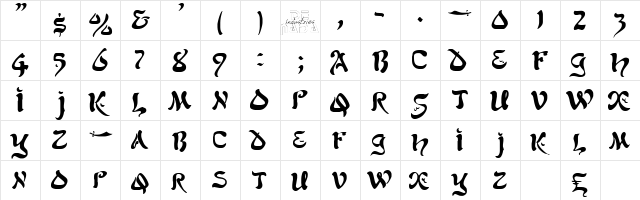 Thorn In My Pride 1 Regular  glyph index