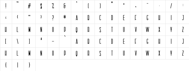 Stephanie Regular  glyph index