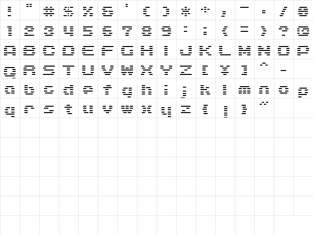 D3 DigiBitMapism type A wide Regular  glyph index