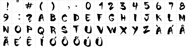 Chinela Brush Regular  glyph index