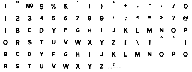LHF Garner BOLD Regular  glyph index
