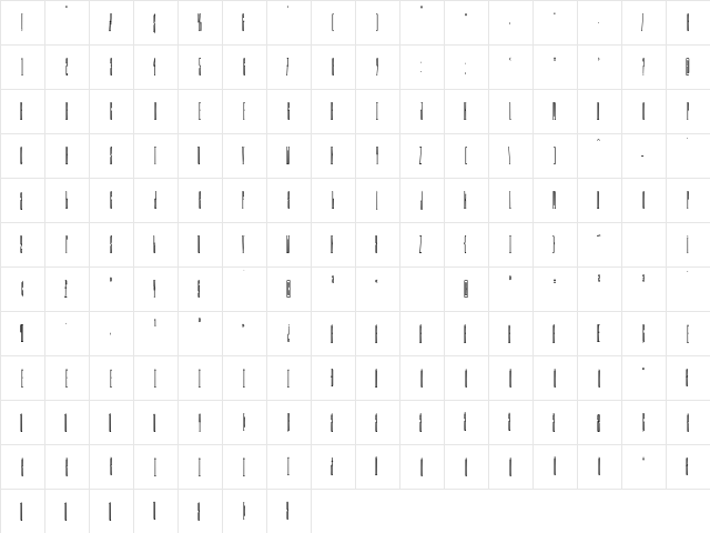 Long Rider Regular  glyph index
