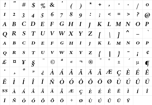 DTLHaarlemmerDCaps BoldItalic  glyph index