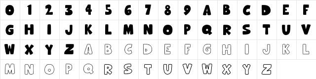 Hooman World Regular  glyph index