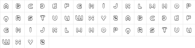 Baked Snails 3D Hollow Flat Bold  glyph index