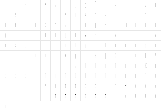 ST Moviehead Ultra-condensed UltraLight  glyph index