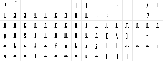 Skyscrapers Regular  glyph index